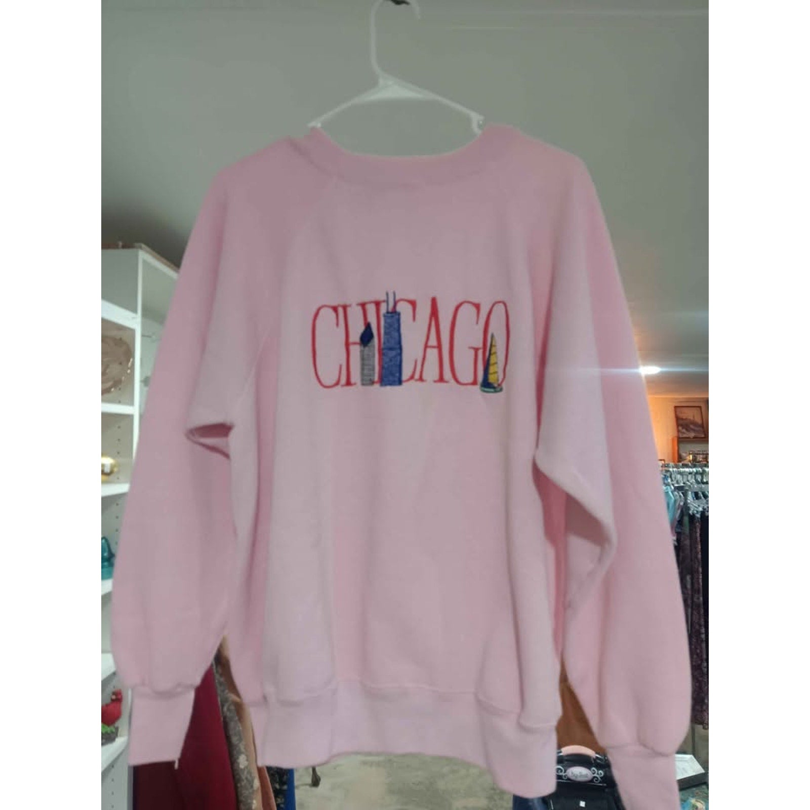 Vintage Pink Chicago Sweater Size XL