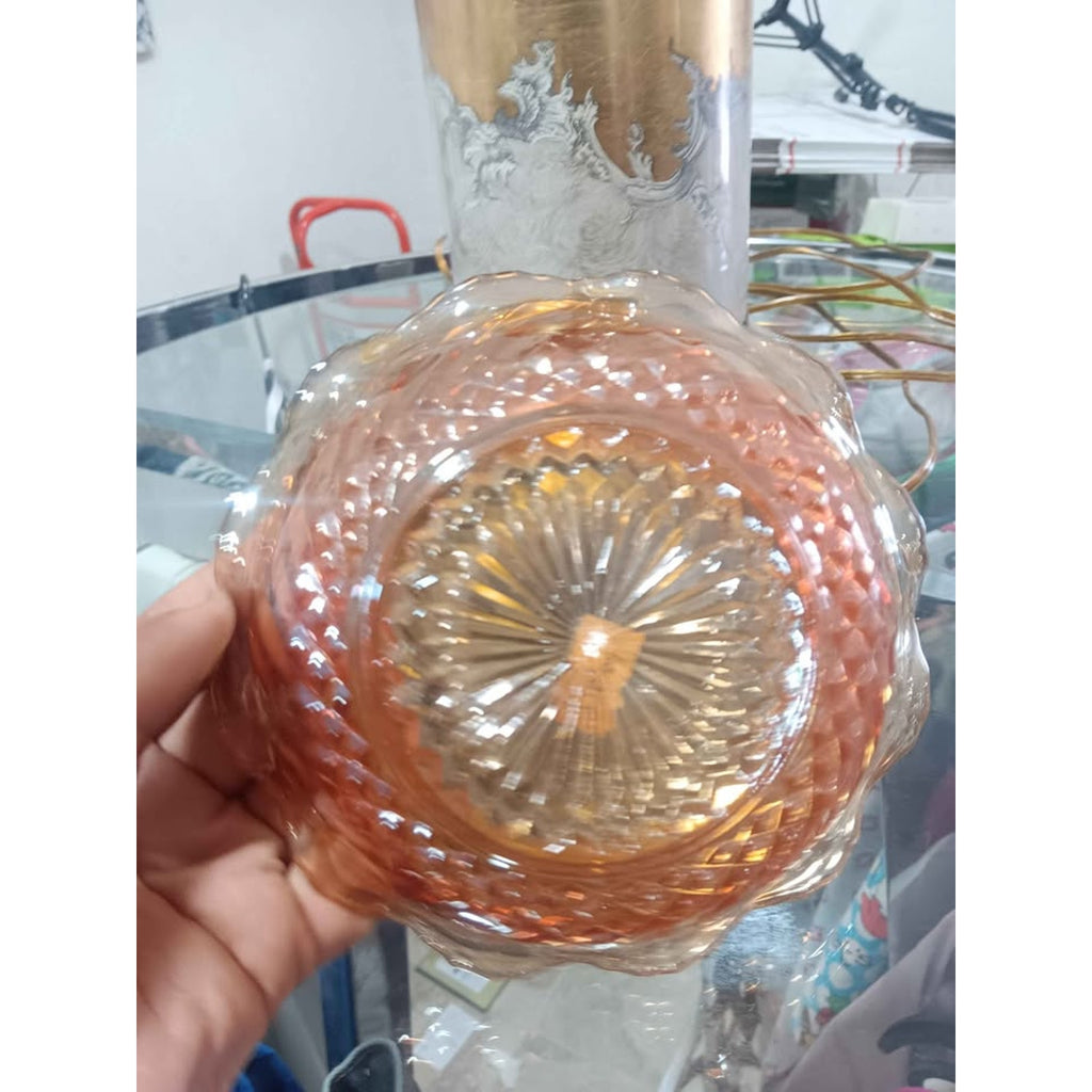 Vintage Brown Amber Carnival Glass Plate