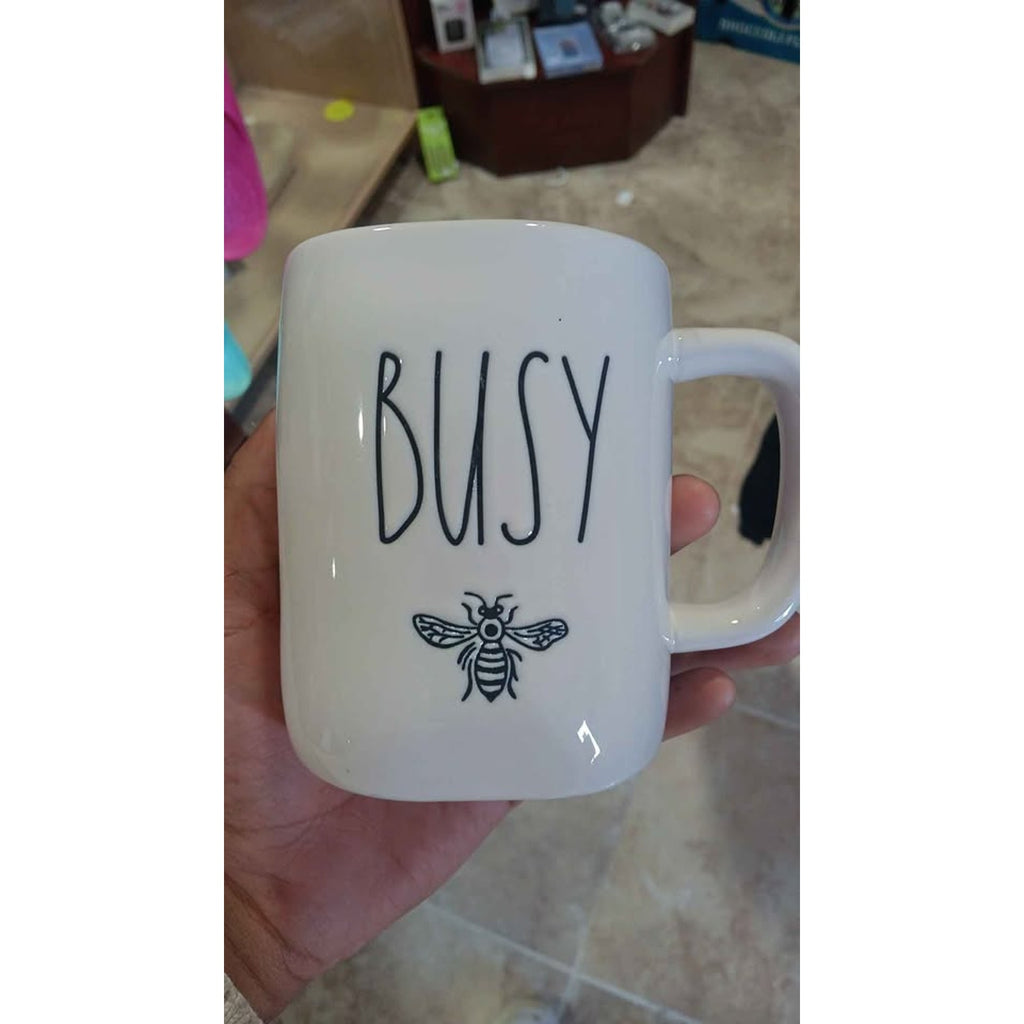 Rae Dunn Busy Bee White Mug