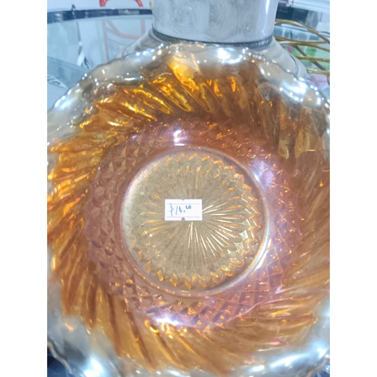 Vintage Brown Amber Carnival Glass Plate