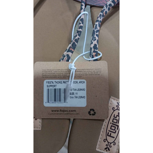 Brand New Flojos Tan Leopard Sandals Size 11