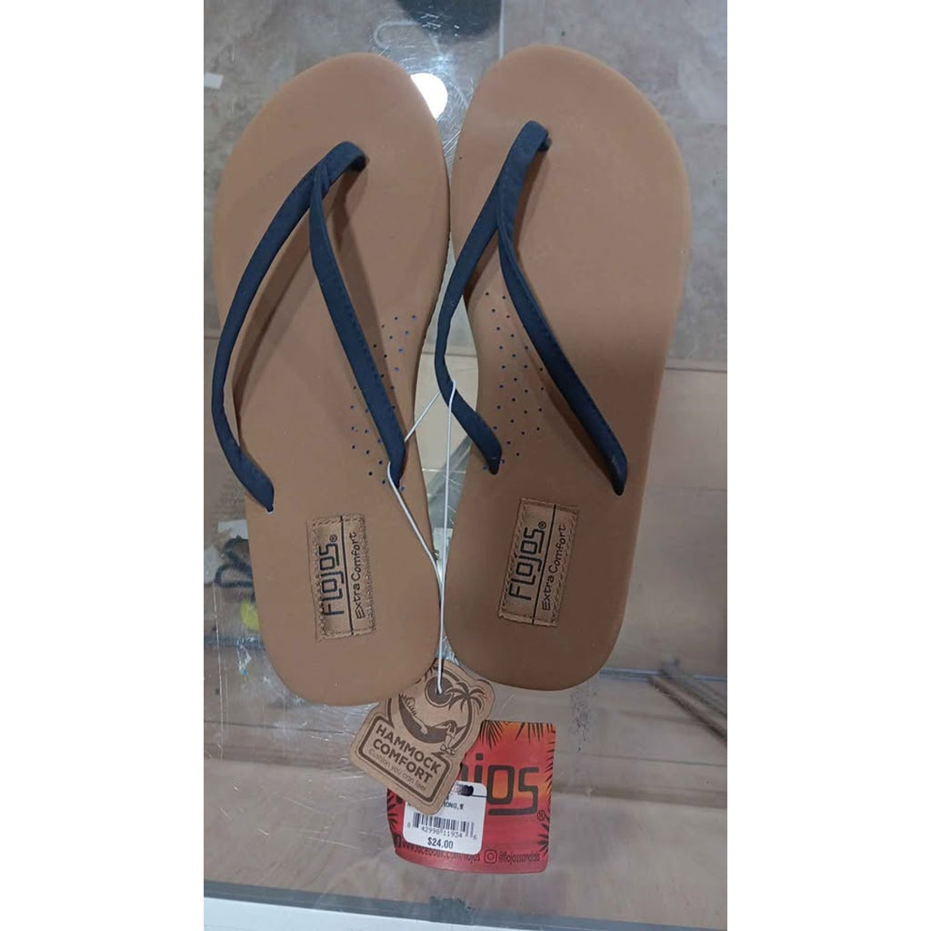Flojos Navy Tan Sandals Flip Flops Size 9 Arch Support