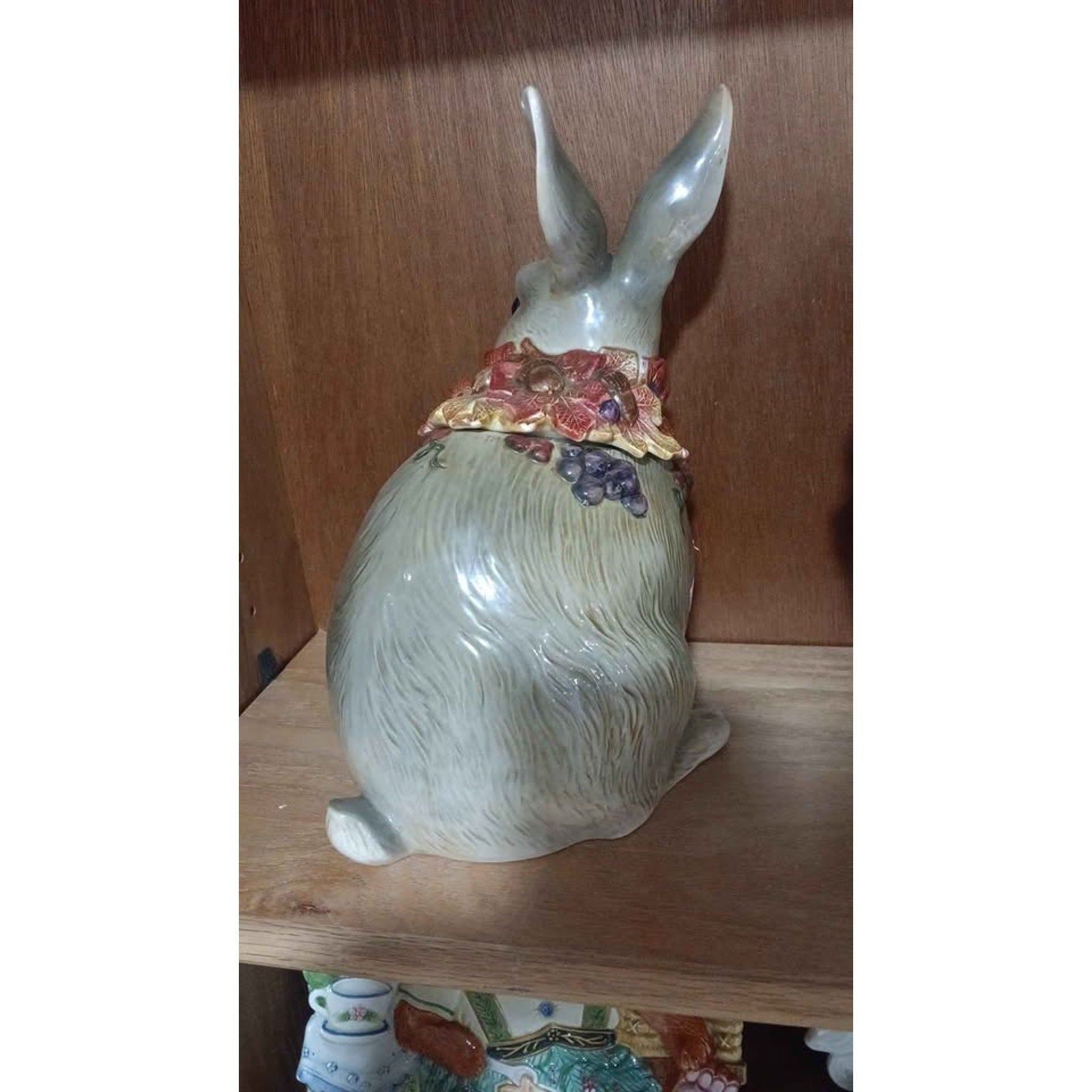 Fitz & Floyd Classics Rabbit Cookie Jar Autumn Woods Ceramic Bunny