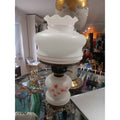 Vintage GWTW hurricane lamp L&L wmc 1973 Pink Flowers On Branches LED BULB