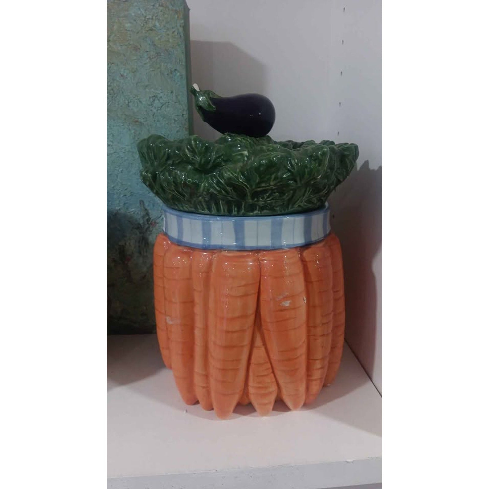 Fitz &Floyd Blue Ribbon Carrot Cookie/Storage Canister Rubber Seal for Freshness