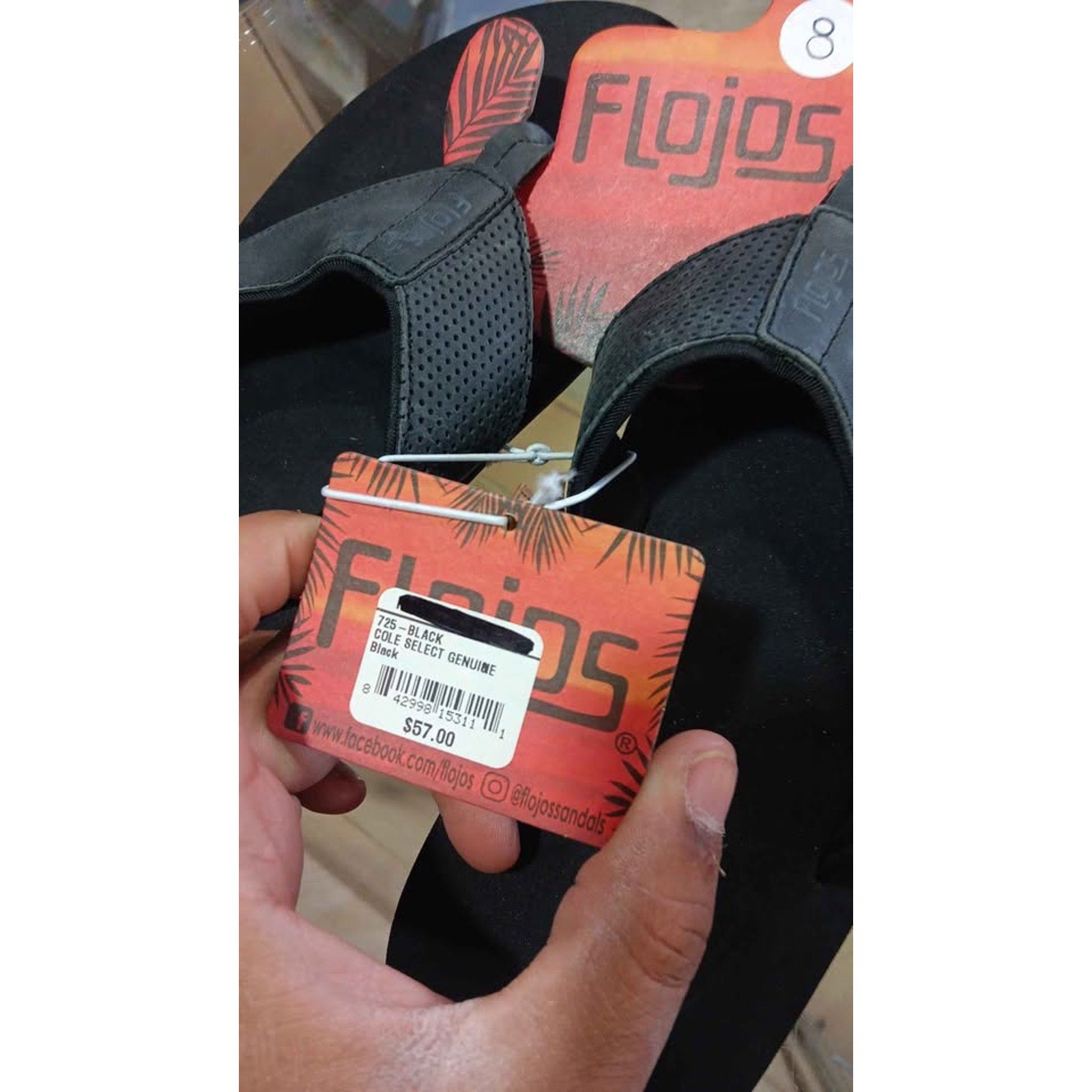 Men's Flojos Genuine Leather Sandals Flip Flops Size 8