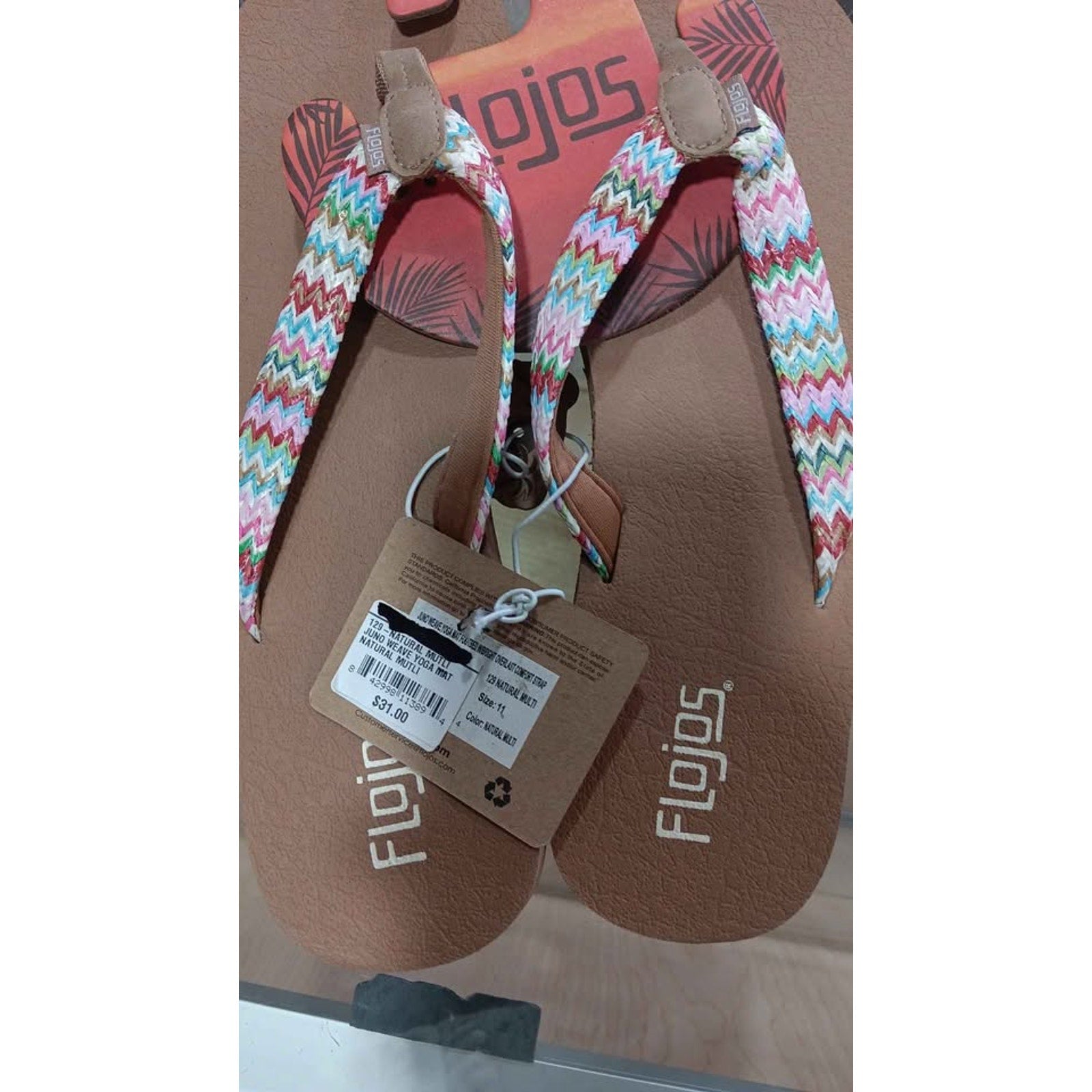 Womens Flojos Sandals Natural Multi Yoga Size 11