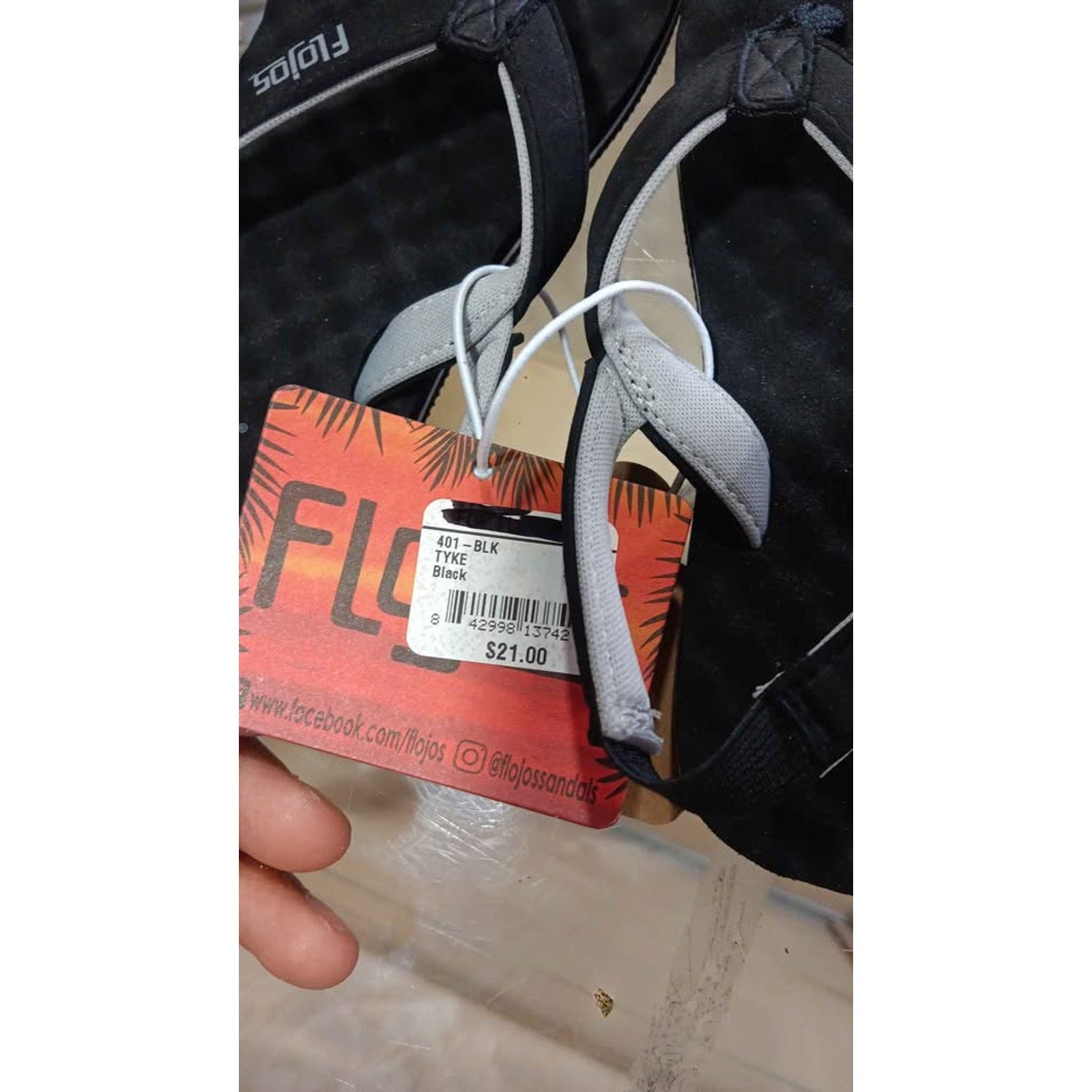Flojos Black Sandals Flip Flops Size 9 New