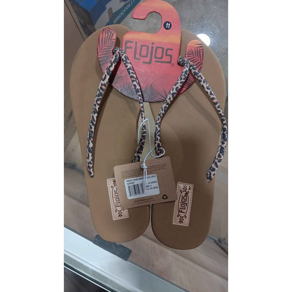 Brand New Flojos Tan Leopard Sandals Size 11
