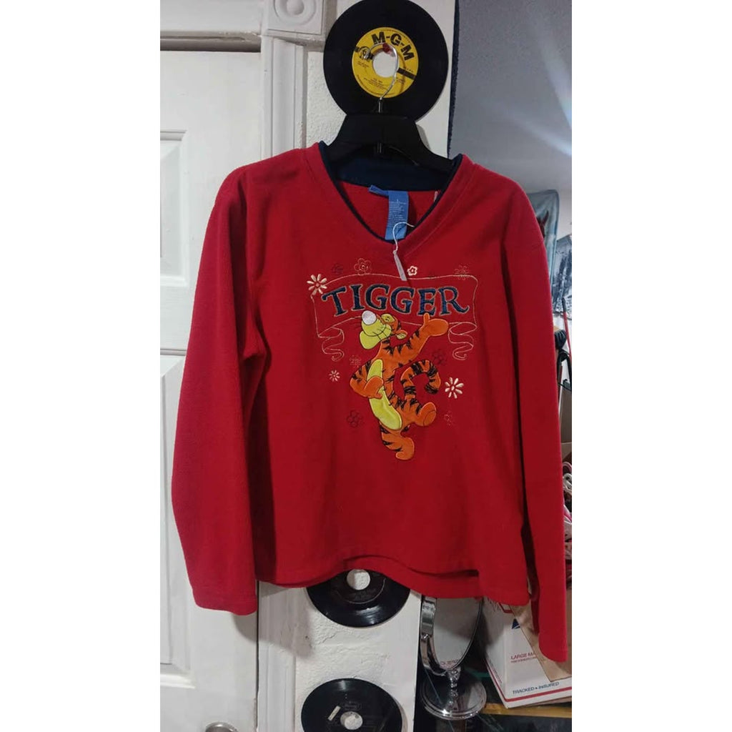 Disney Dancing Tiger Unisex Large Men’s Women’s Fleece Sweater Red