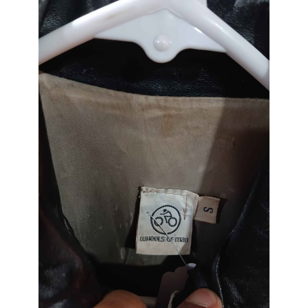 Vintage  Wheels of Man Leather Jacket Size Small