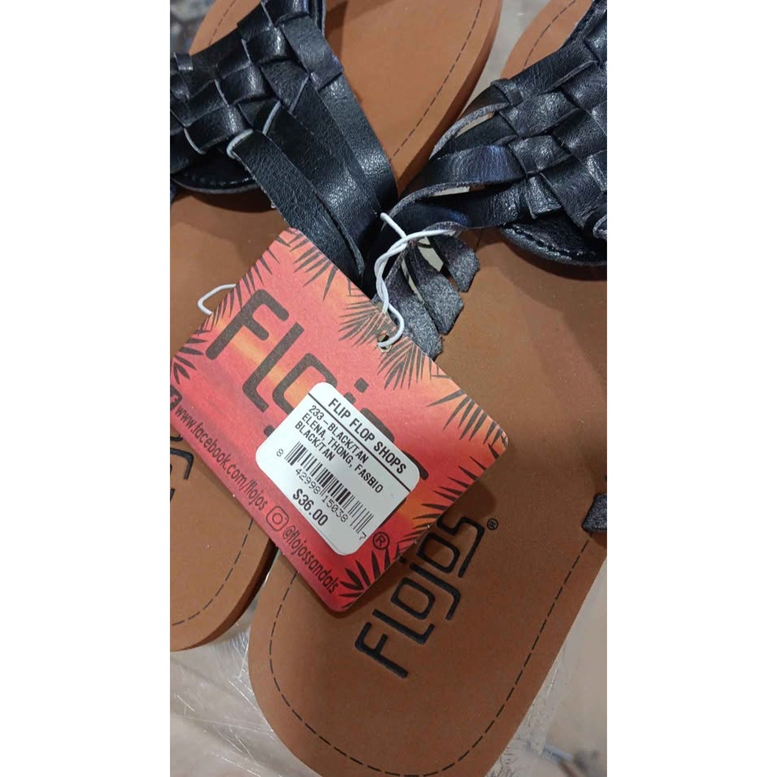 Flojos Womens Sandals Black and Tan Size 5