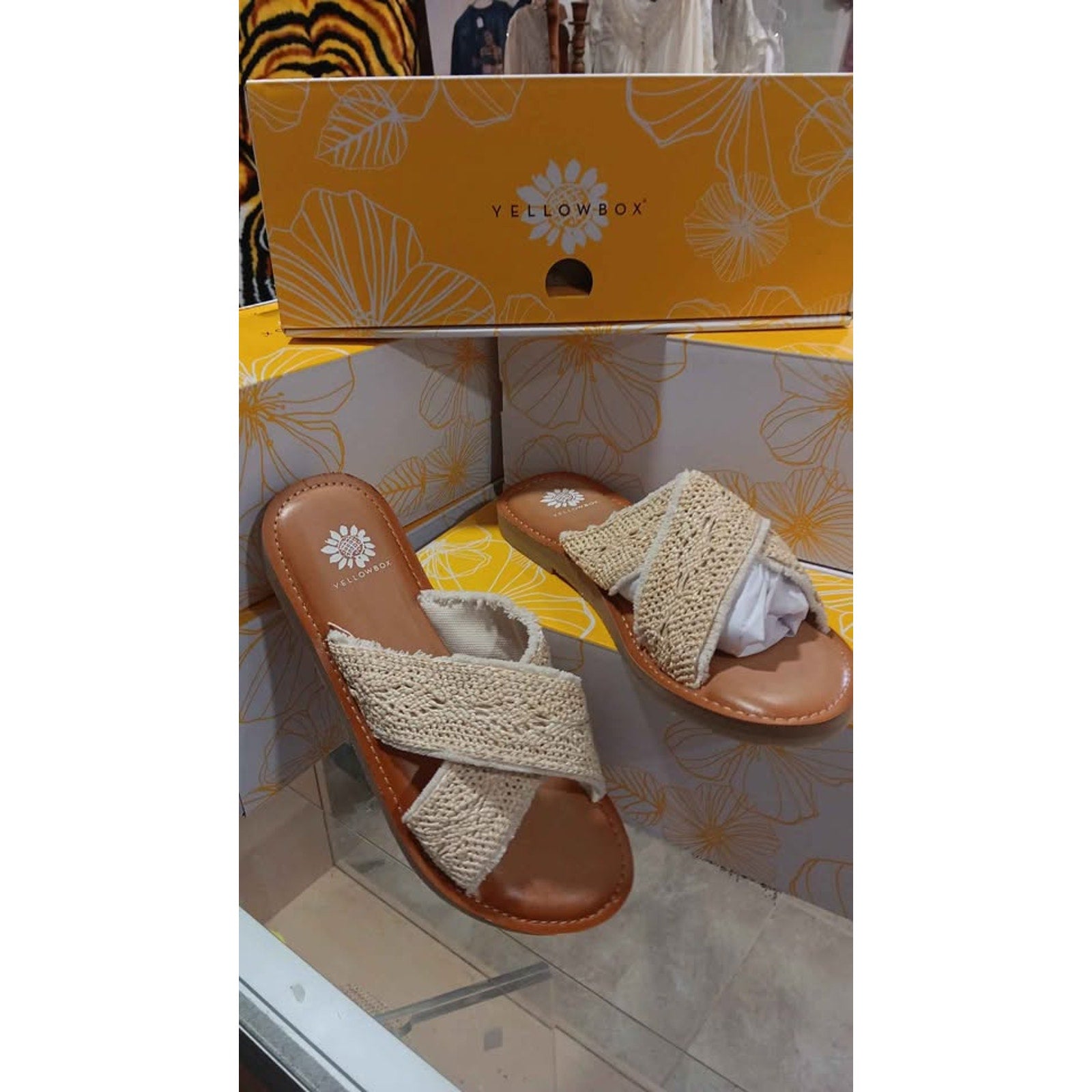 New Womens Yellow Box Deska Natural Sandals Mutiple Sizes