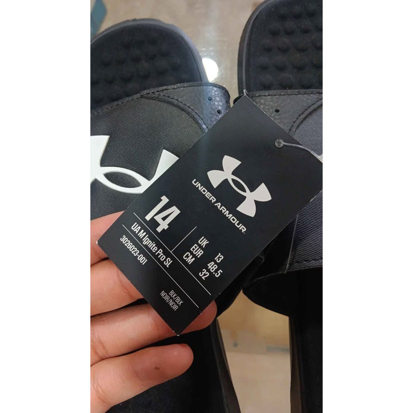Men's Under Armour Black Sandals Size 14