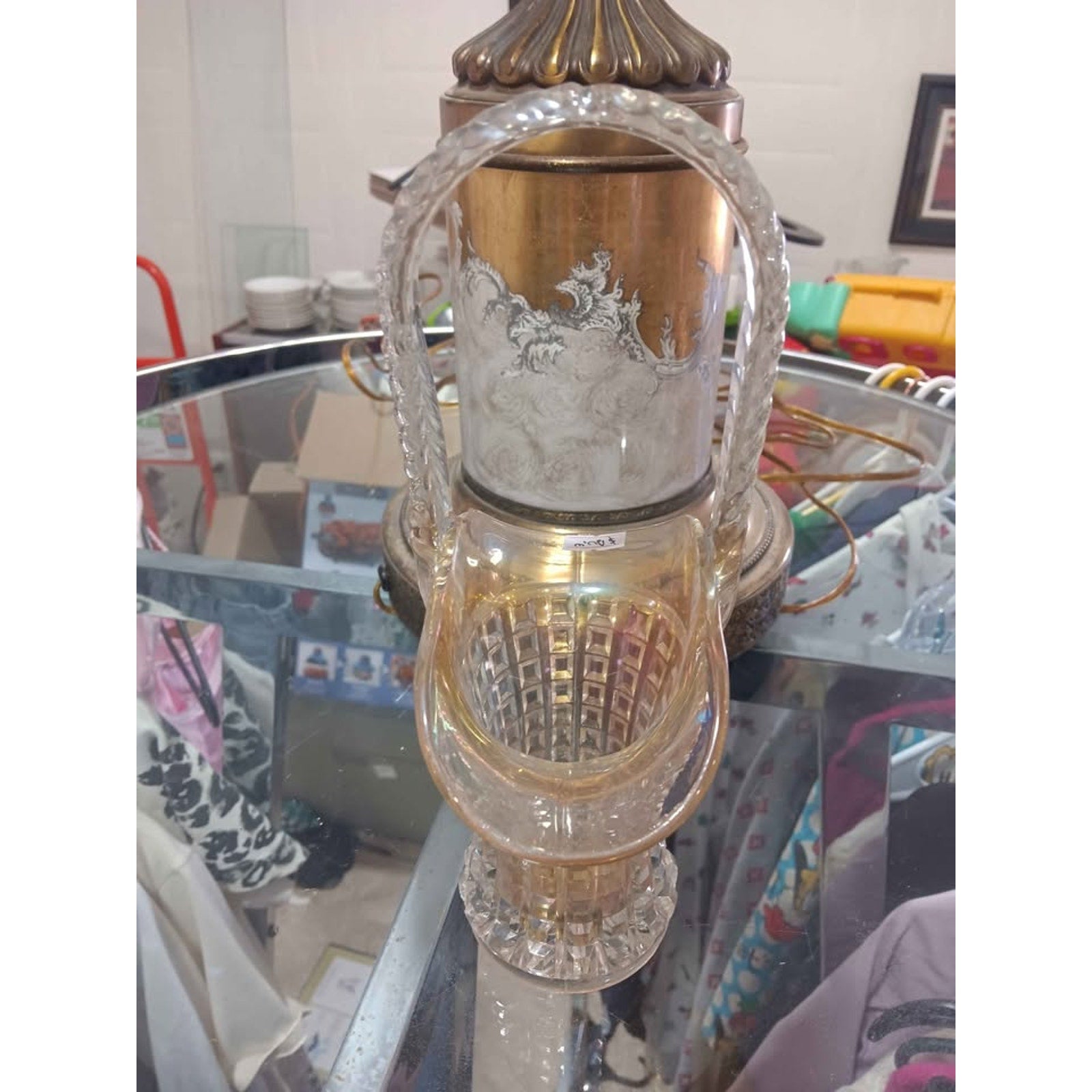 Vintage Crystal Carnival Glass