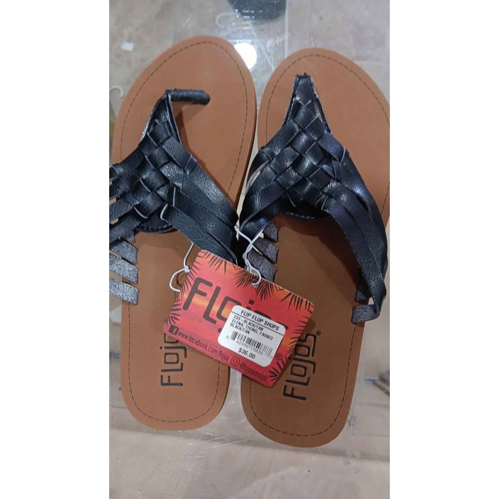 Flojos Womens Sandals Black and Tan Size 5